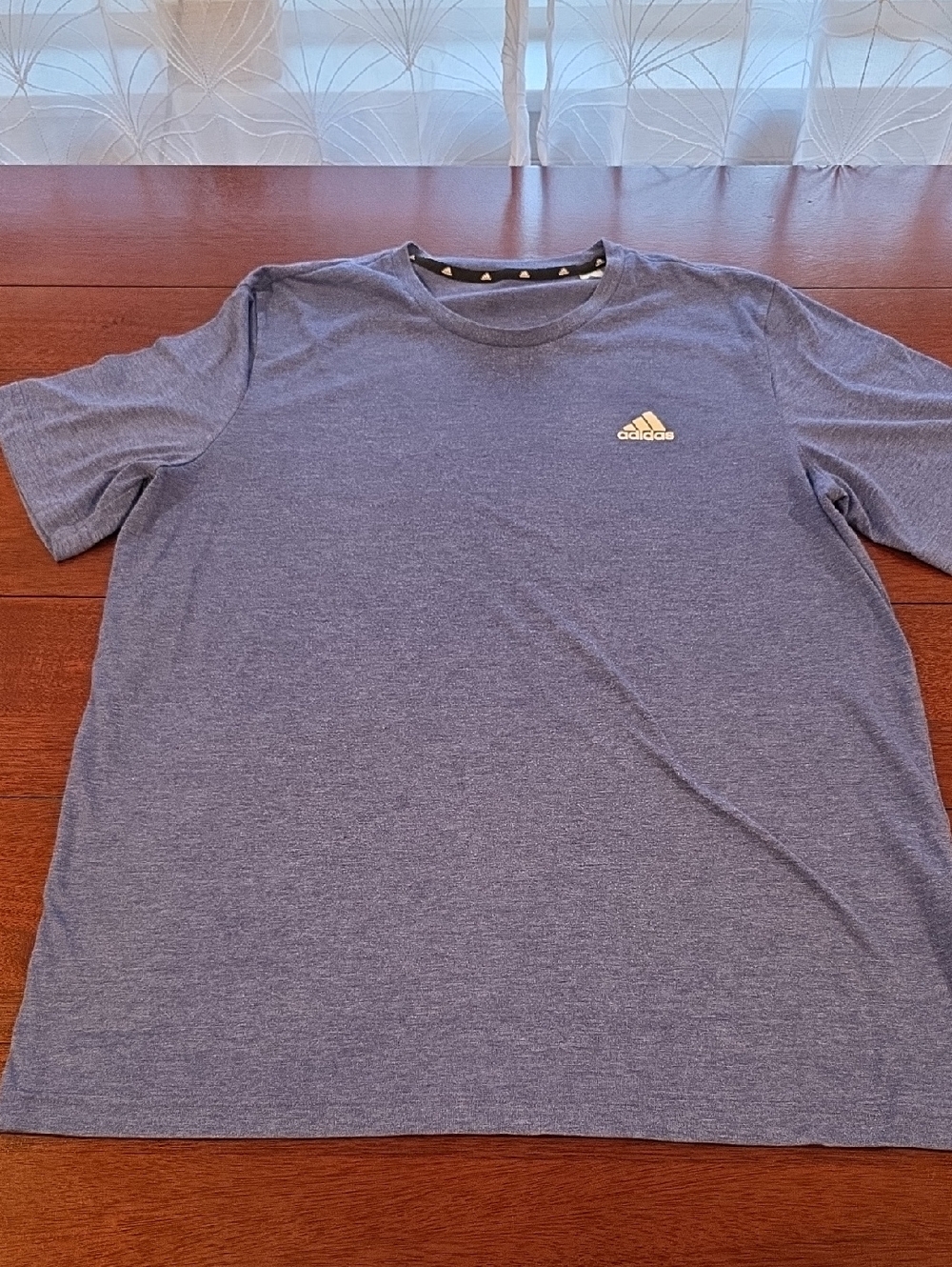 Adidas Short-Sleeve Heather Navy Athletic Tee Size L